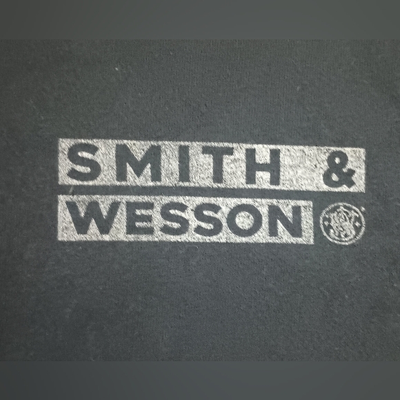 Smith & Wesson Men Medium Black Graphic Print Crew Neck Tee Red White Blue Print - Picture 4 of 6